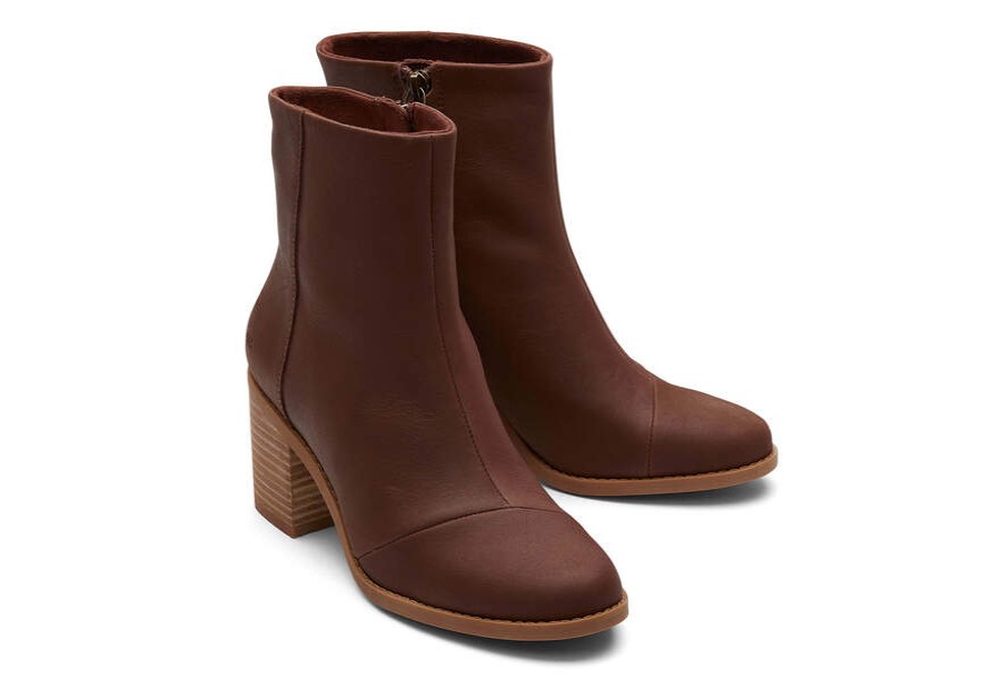 TOMS Boots & Booties | Women'S Brown Leather Evelyn Boots | Toms