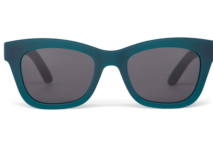 TOMS Sunglasses | Traveler Collection Paloma Matte Deep Forest Frame Dark Grey Lens | Toms