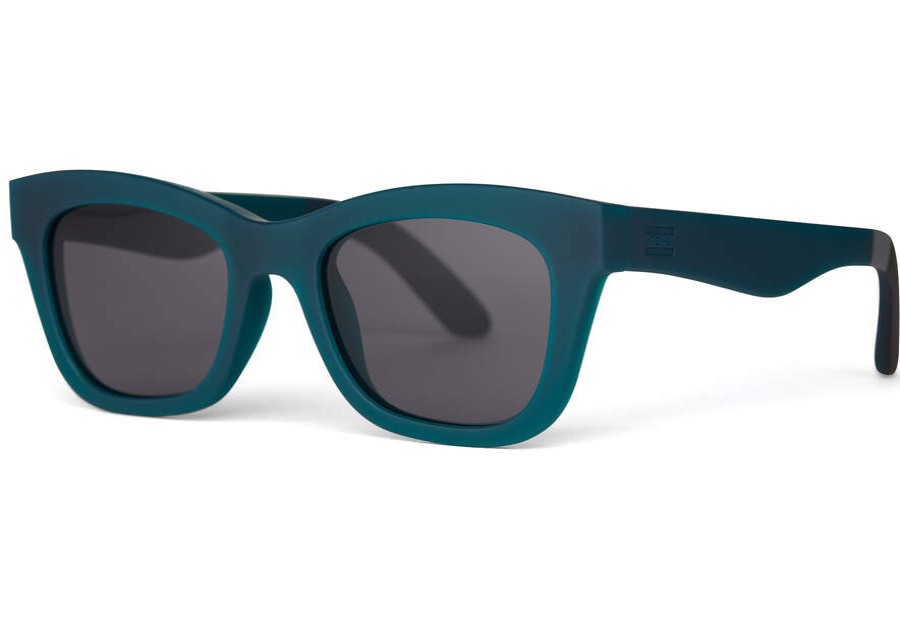 TOMS Sunglasses | Traveler Collection Paloma Matte Deep Forest Frame Dark Grey Lens | Toms