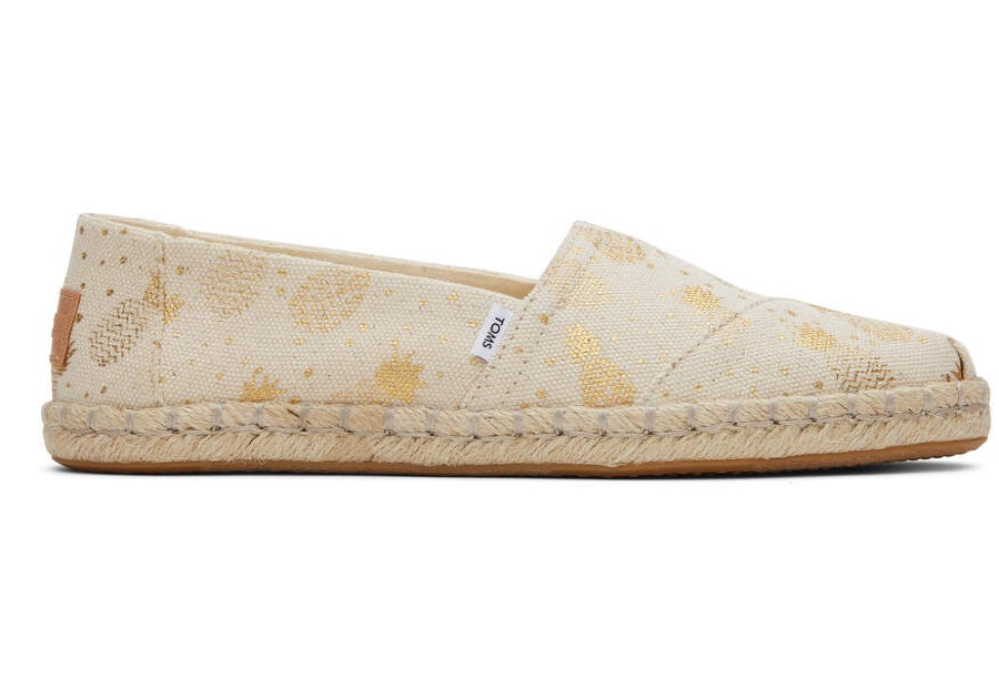 TOMS Exclusives | Women'S Alpargata Gold Pineapples Rope Espadrille Slip On | Toms