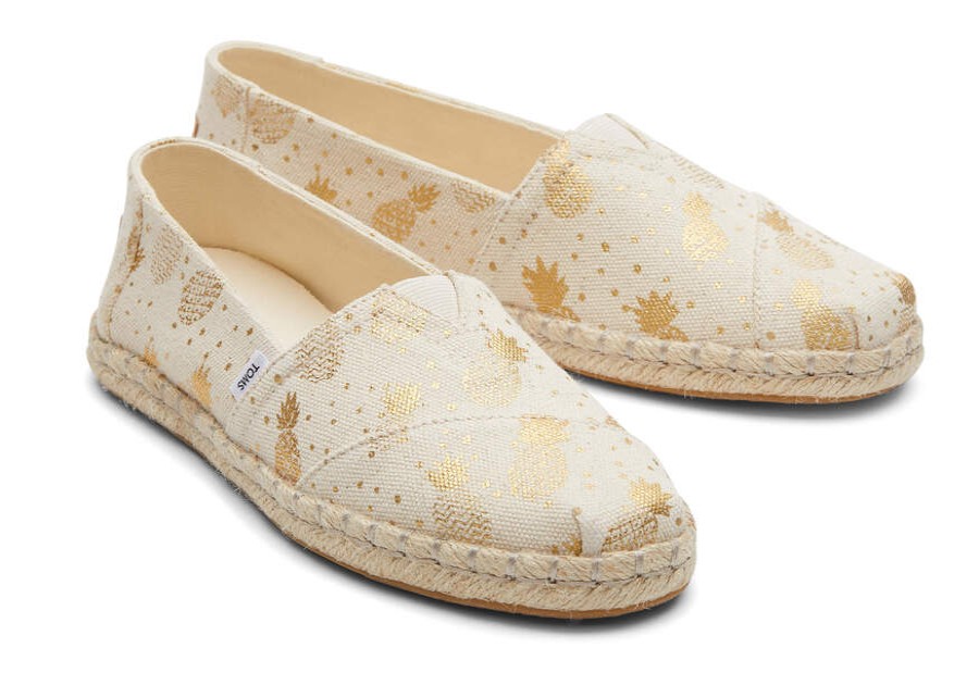 TOMS Exclusives | Women'S Alpargata Gold Pineapples Rope Espadrille Slip On | Toms