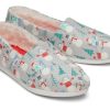 TOMS Exclusives | Women'S Grey Glow In The Dark Snowman Print Faux Fur Alpargatas | Toms