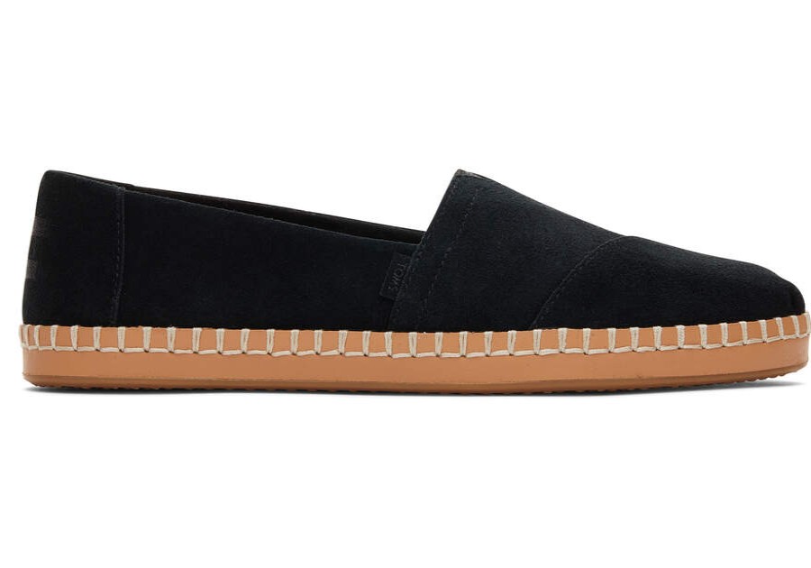 TOMS Alpargatas | Women'S Black Suede Alpargatas | Toms