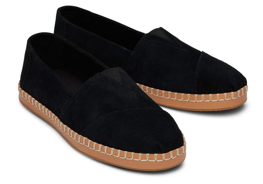 TOMS Alpargatas | Women'S Black Suede Alpargatas | Toms