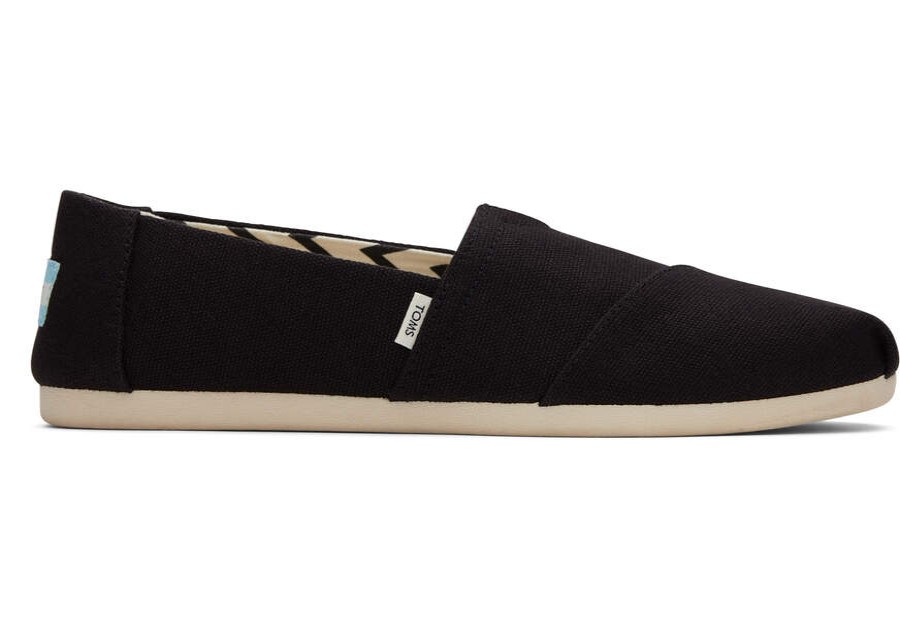 TOMS Alpargatas | Women'S Alpargata Black Wide Recycled Cotton Espadrille | Toms