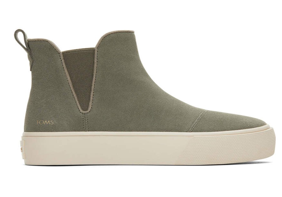 TOMS Boots & Booties | Women'S Grey Suede Fenix Platform Chelsea | Toms