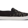 TOMS Prints & Patterns | Mens Baja Black Glow In The Dark Dino Sketches Print Slip On Sneaker | Toms