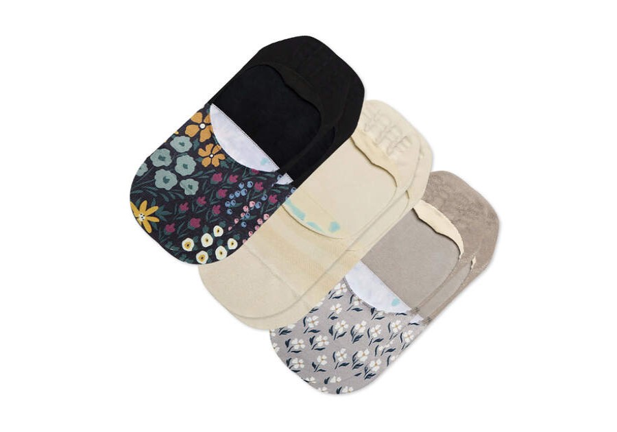 TOMS Sale | Women'S Ditzy Floral Print Stripes Ultimate No Show Socks 3 Pack | Toms