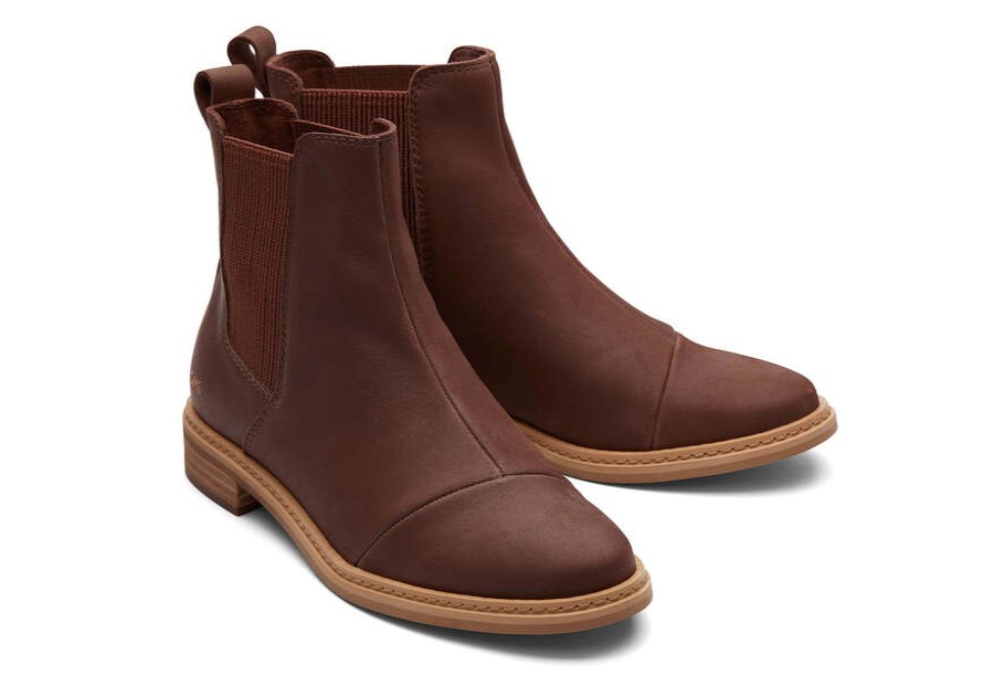 TOMS Boots & Booties | Women'S Brown Leather Charlie Boots | Toms