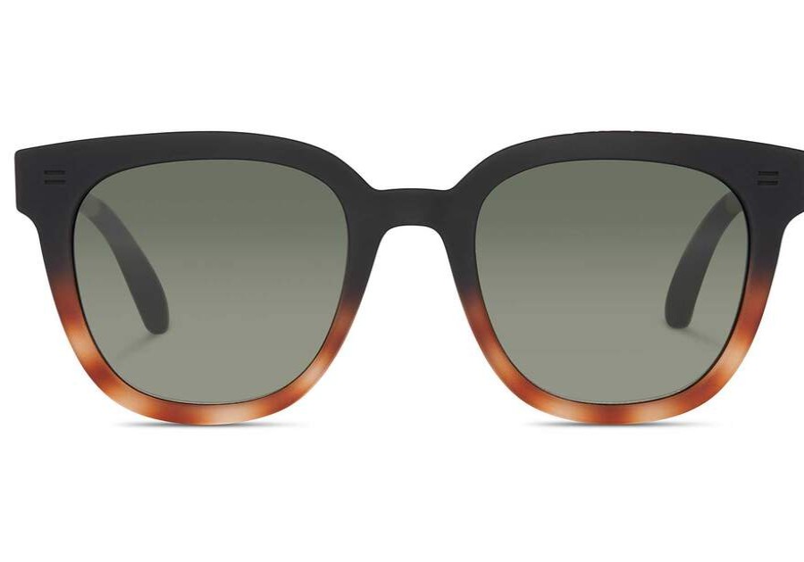 TOMS Sunglasses | Juniper Matte Black Honey Tort Fade | Toms