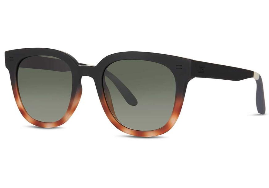 TOMS Sunglasses | Juniper Matte Black Honey Tort Fade | Toms