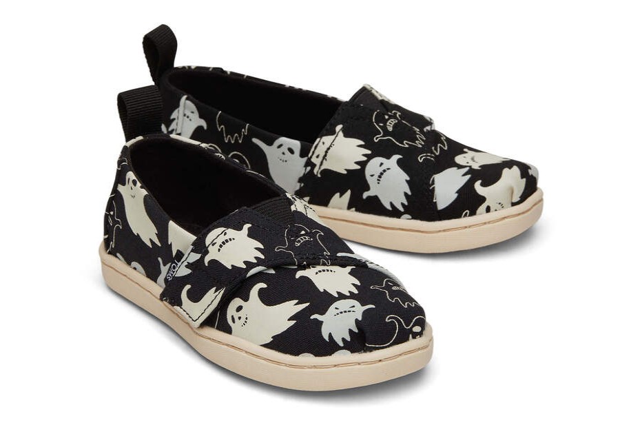 TOMS Prints & Patterns | Tiny'S Black Glow In The Dark Ghosts Print Alpargatas | Toms