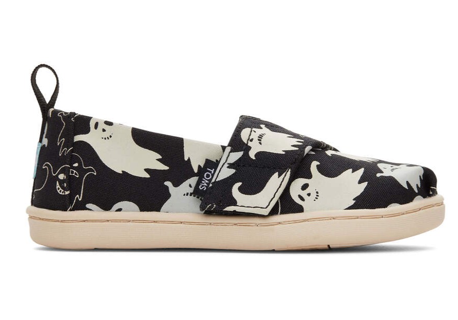 TOMS Prints & Patterns | Tiny'S Black Glow In The Dark Ghosts Print Alpargatas | Toms