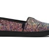 TOMS Prints & Patterns | Youth'S Black Chunky Glitter Alpargatas | Toms