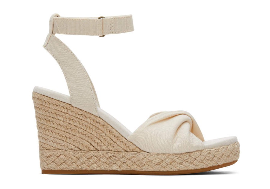 TOMS Espadrilles | Women'S Cream Marisela Twist Wedge Heel Sandal | Toms