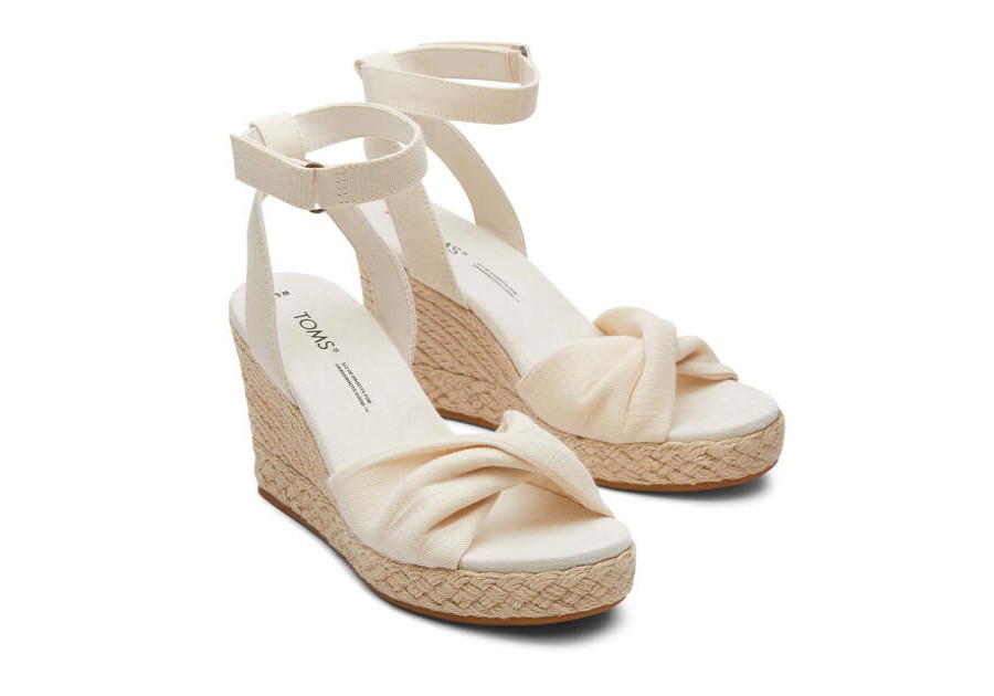 TOMS Espadrilles | Women'S Cream Marisela Twist Wedge Heel Sandal | Toms