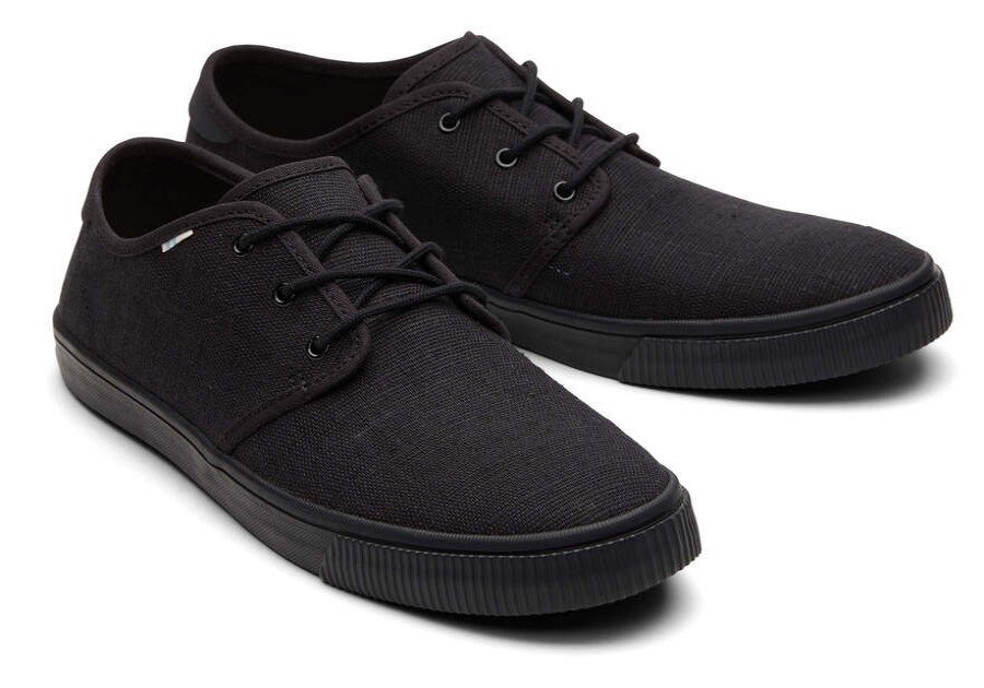 TOMS Special Occasions | Black On Black Heritage Canvas Mens Carlo Sneaker Topanga Collection | Toms