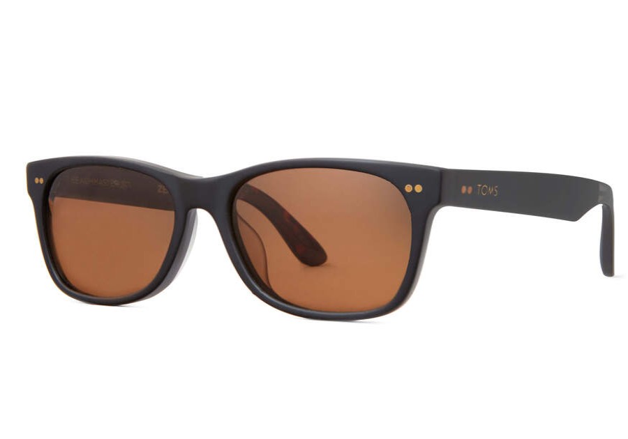 TOMS Sunglasses | Beachmaster 301 Matte Black Zeiss Polarized Sunglasses | Toms