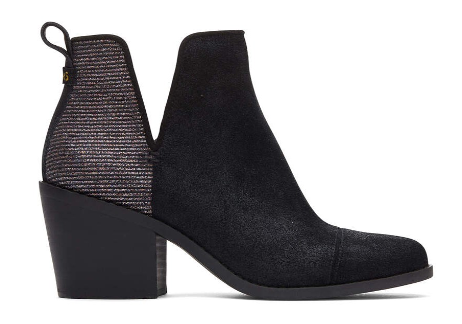 TOMS Exclusives | Women'S Black Glitter Everly Leather Boot | Toms