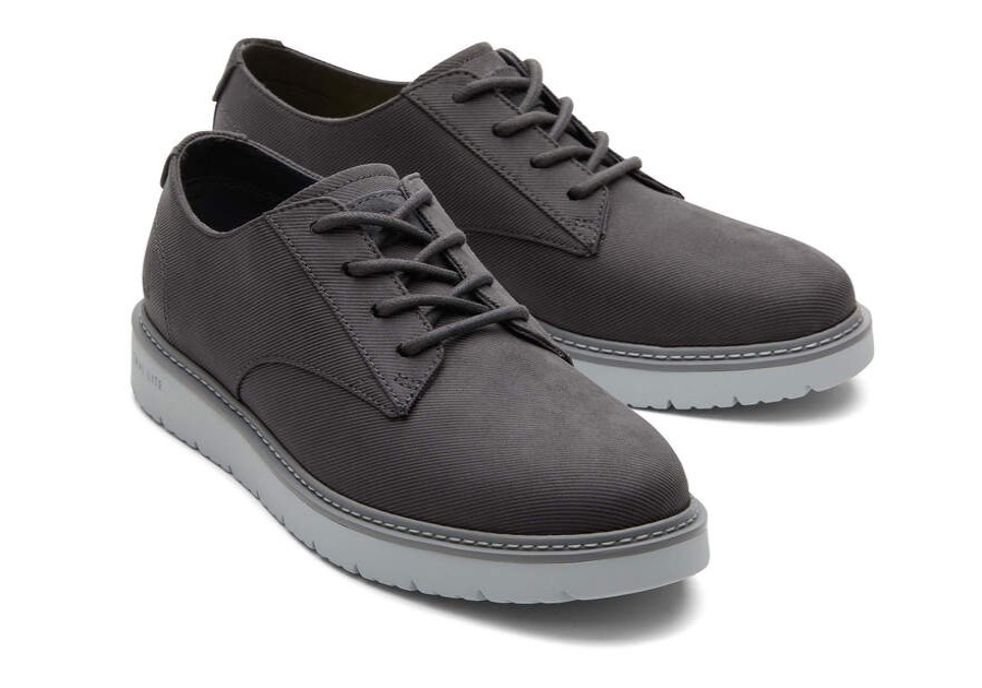 TOMS Special Occasions | Men'S Grey Waxed Canvas Navi Trvl Lite Oxford Sneakers | Toms