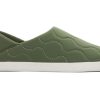 TOMS Cozy Shop | Men'S Green Quilted Cotton Ripstop Ezra Slippers | Toms