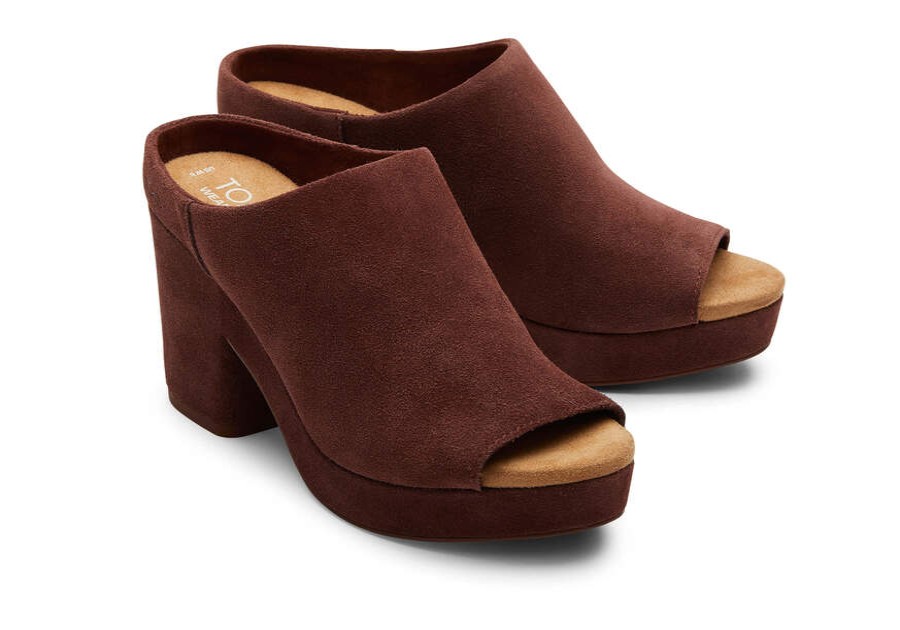 TOMS Dress Casual | Women'S Brown Suede Florence Heel | Toms