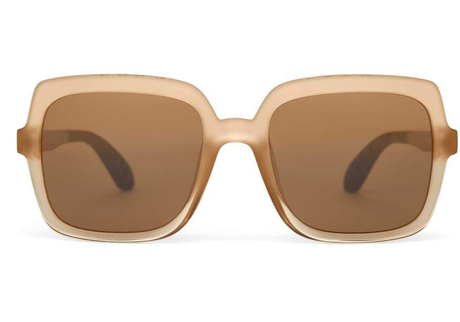 TOMS New Arrivals | Uni Athena Oatmilk Crystal Brown Traveler Sunglass | Toms