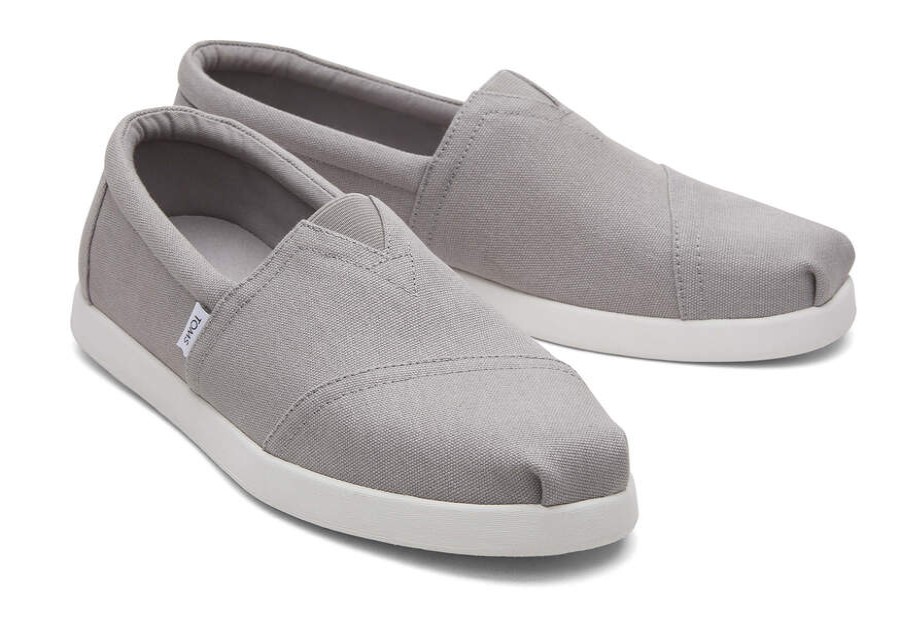 TOMS Earthwise | Mens Alp Fwd Drizzle Grey Recycled Cotton Canvas Espadrille | Toms