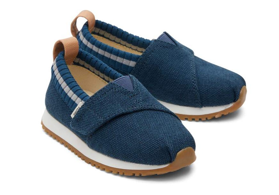 TOMS Matching Styles | Tiny Resident Blue Heritage Canvas Toddler Sneaker | Toms