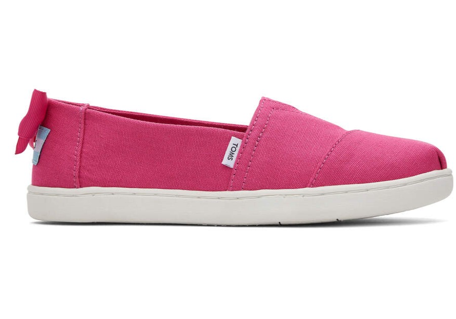 TOMS Alpargatas | Youth'S Pink Canvas Bow Alpargatas | Toms