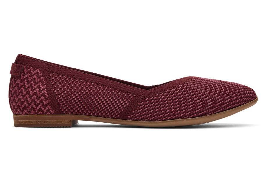 TOMS Dress Casual | Women'S Red Purple Repreve Knit Jutti Neat Eco Flats | Toms