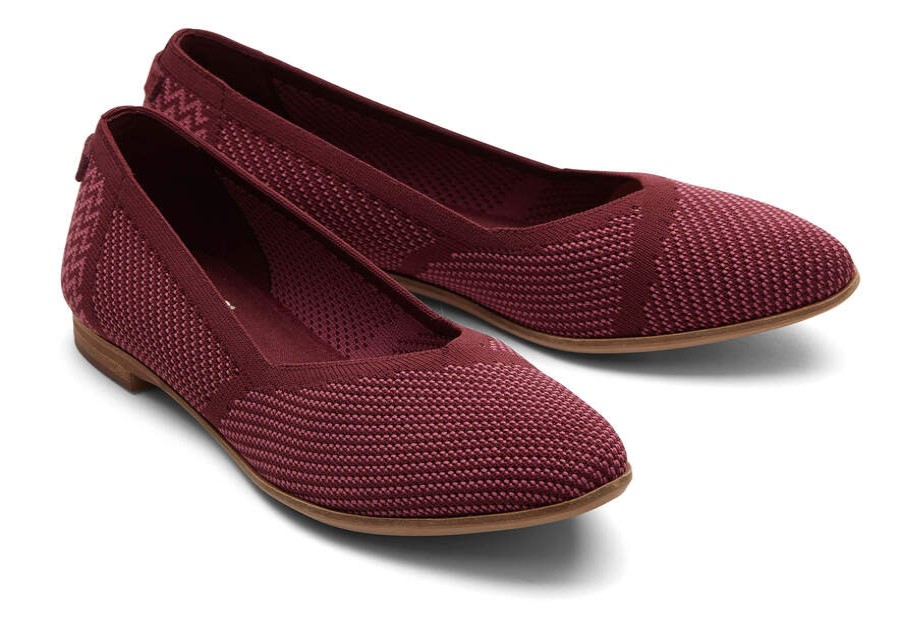 TOMS Dress Casual | Women'S Red Purple Repreve Knit Jutti Neat Eco Flats | Toms