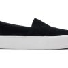 TOMS Platforms | Women'S Black Suede Fenix Platform Slip-On Sneakers | Toms