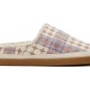 TOMS Slippers | Women'S Pink Plaid Stitched Plaid Sage Slippers | Toms