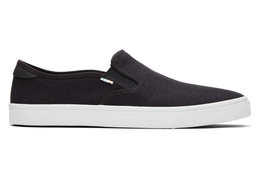 TOMS Earthwise | Black Heritage Canvas Mens Baja Slip Ons | Toms