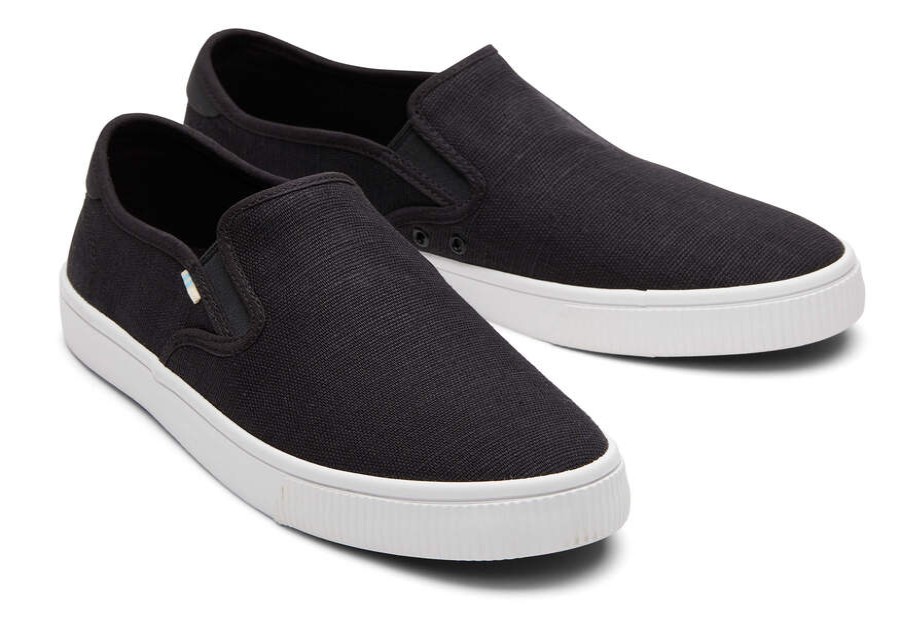 TOMS Earthwise | Black Heritage Canvas Mens Baja Slip Ons | Toms