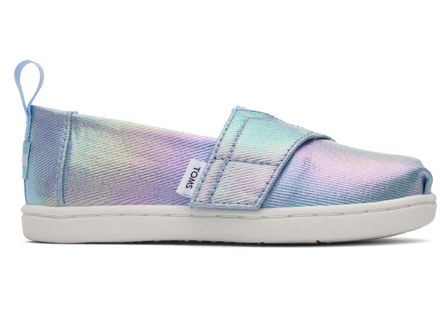 TOMS Prints & Patterns | Tiny'S Purple Green Iridescent Canvas Alpargatas | Toms