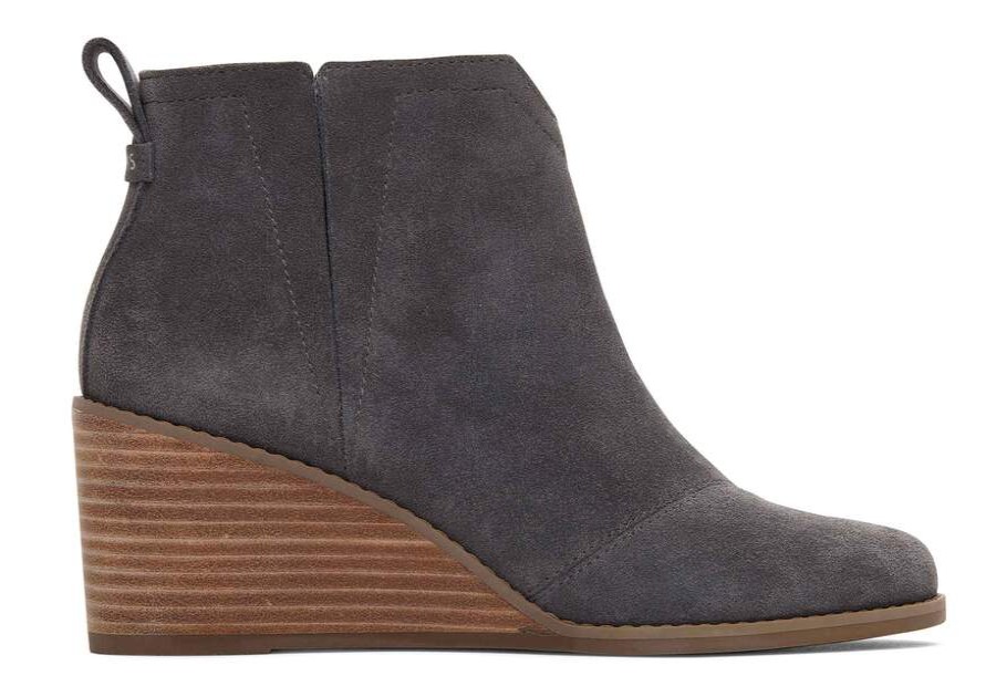 TOMS Boots & Booties | Women'S Grey Suede Clare Boots | Toms