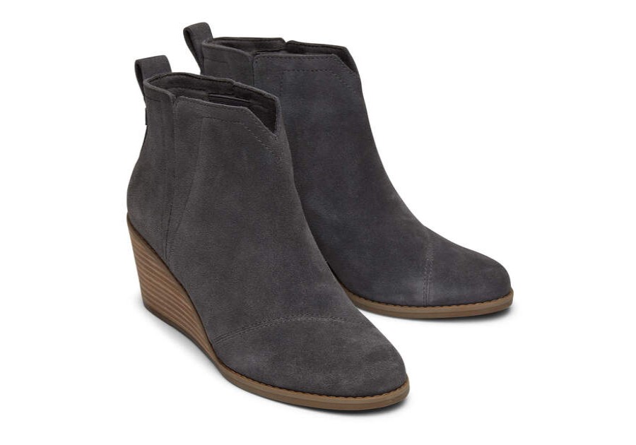 TOMS Boots & Booties | Women'S Grey Suede Clare Boots | Toms