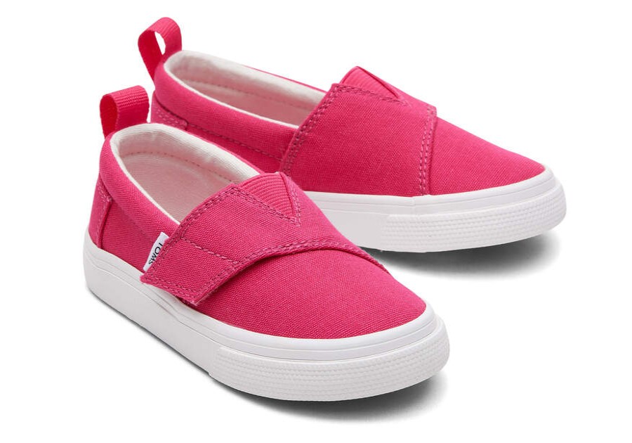 TOMS Slip Ons | Tiny Dark Pink Canvas Fenix Slip-On | Toms