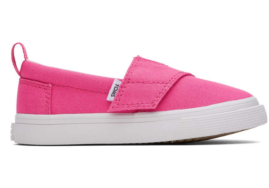 TOMS Slip Ons | Tiny Dark Pink Canvas Fenix Slip-On | Toms