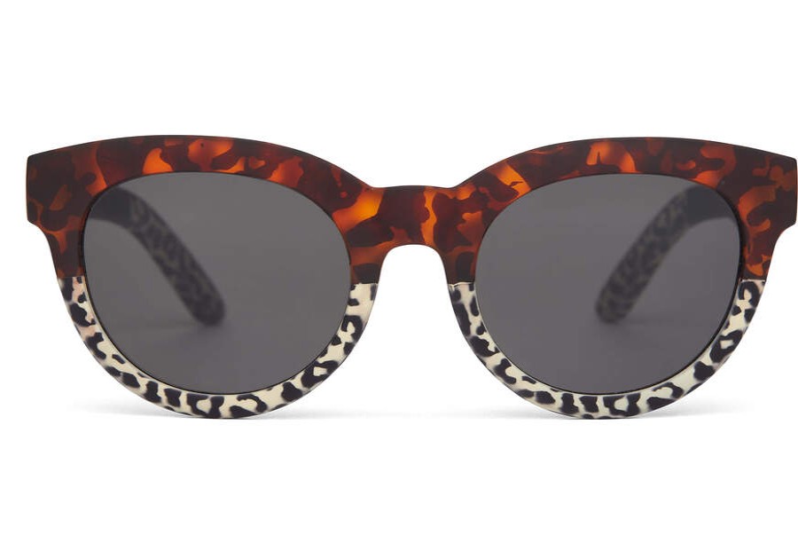 TOMS Sunglasses | Traveler Florentin Matte Blonde Tort Cheetah Frame And Dark Grey Lens Sunglass | Toms