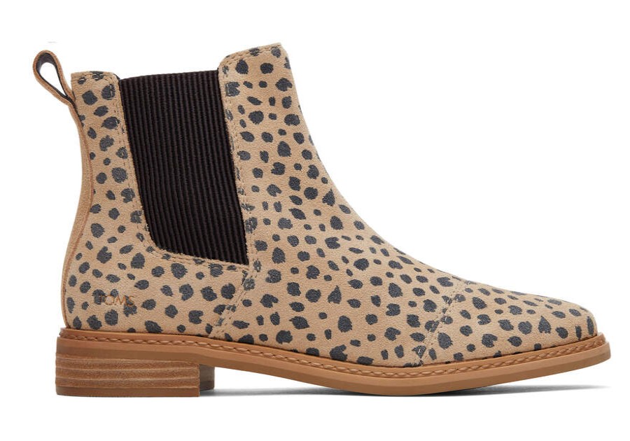 TOMS Boots & Booties | Women'S Natural Charlie Animal Printed Suede Boot | Toms