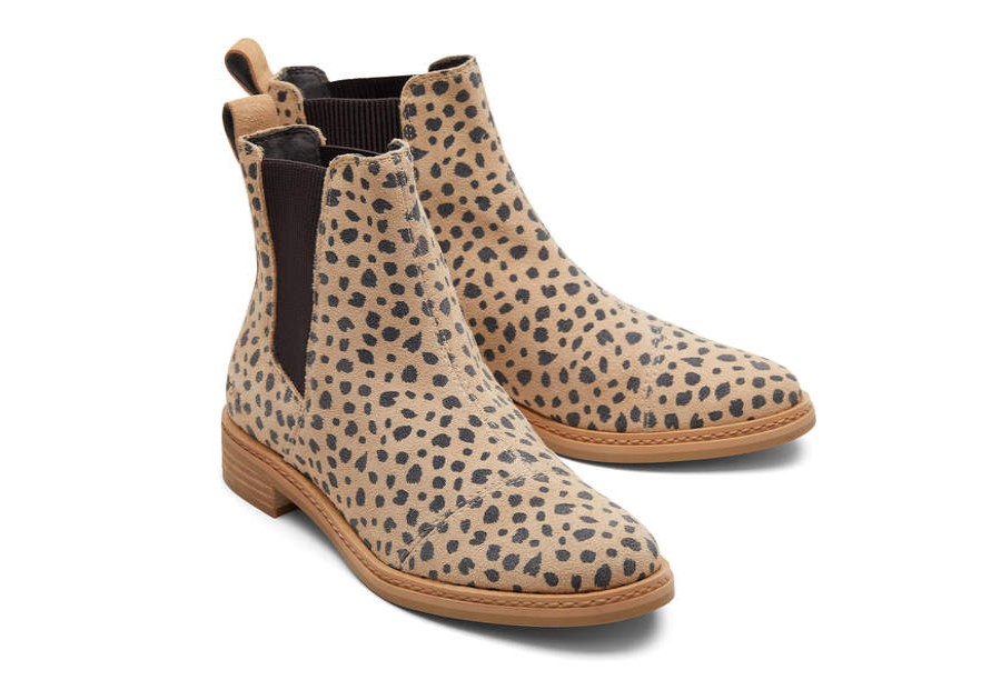 TOMS Boots & Booties | Women'S Natural Charlie Animal Printed Suede Boot | Toms