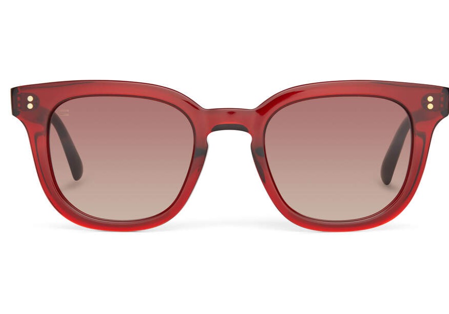 TOMS Sunglasses | Venice Sunglasses Red Frame Brown Gradient Lens | Toms