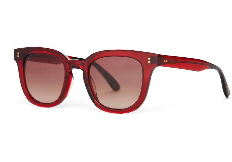 TOMS Sunglasses | Venice Sunglasses Red Frame Brown Gradient Lens | Toms