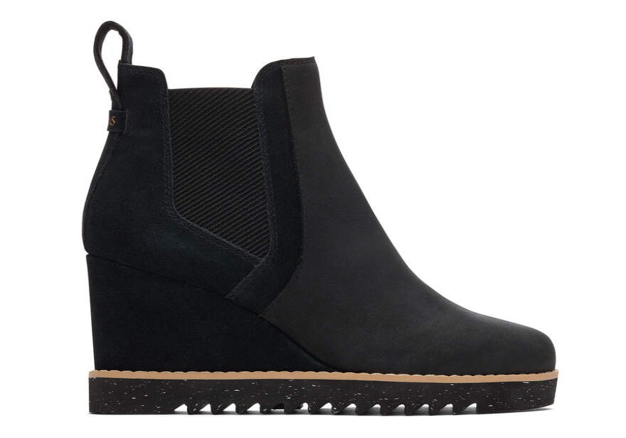 TOMS Boots & Booties | Women'S Black Maddie Leather Suede Boot | Toms