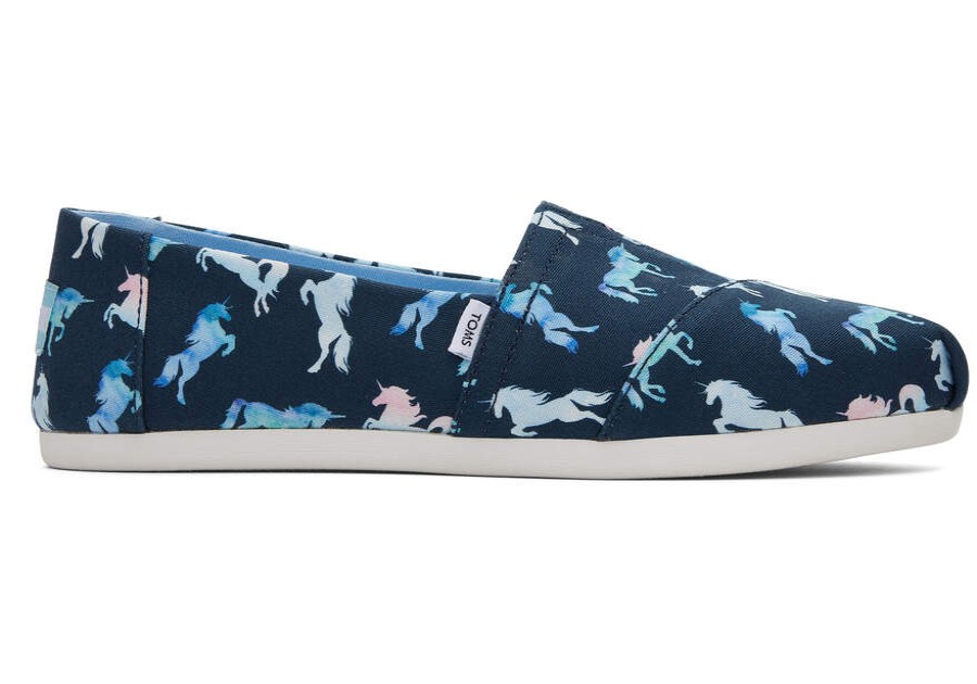 TOMS Exclusives | Women'S Blue Watercolor Ombre Unicorns Alpargatas | Toms