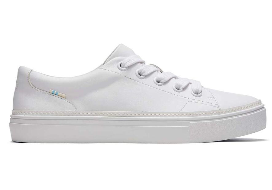 TOMS Exclusives | White Leather Alex Lace Up Womens Sneaker | Toms