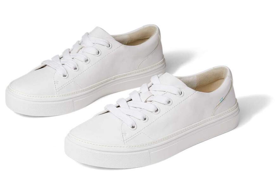 TOMS Exclusives | White Leather Alex Lace Up Womens Sneaker | Toms